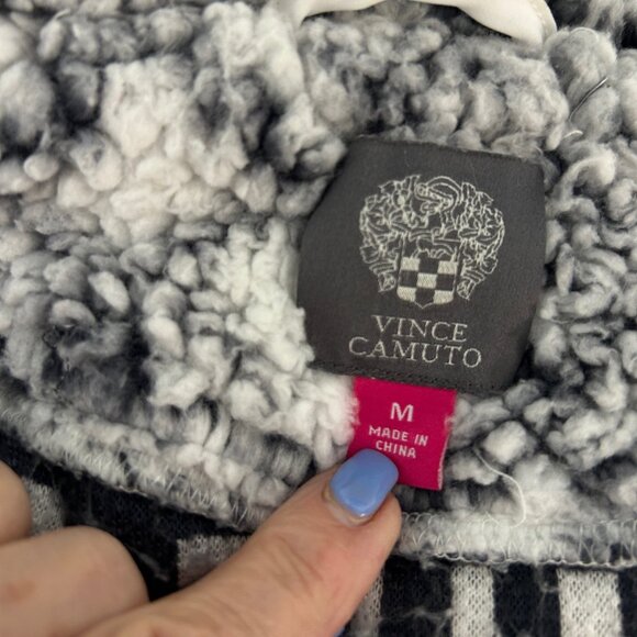 Vince Camuto Plaid Cozy Fleece Open Drape Jacket Size Medium - Picture 7 of 11